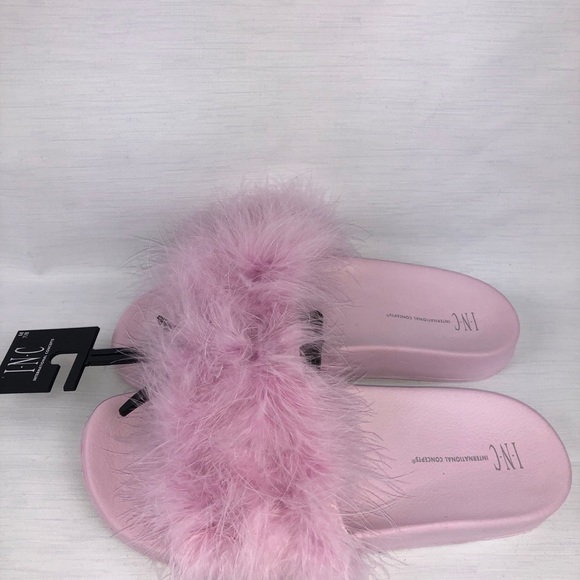 INC - Women’s Slides Feathered Light Pink - Picture 2 of 5